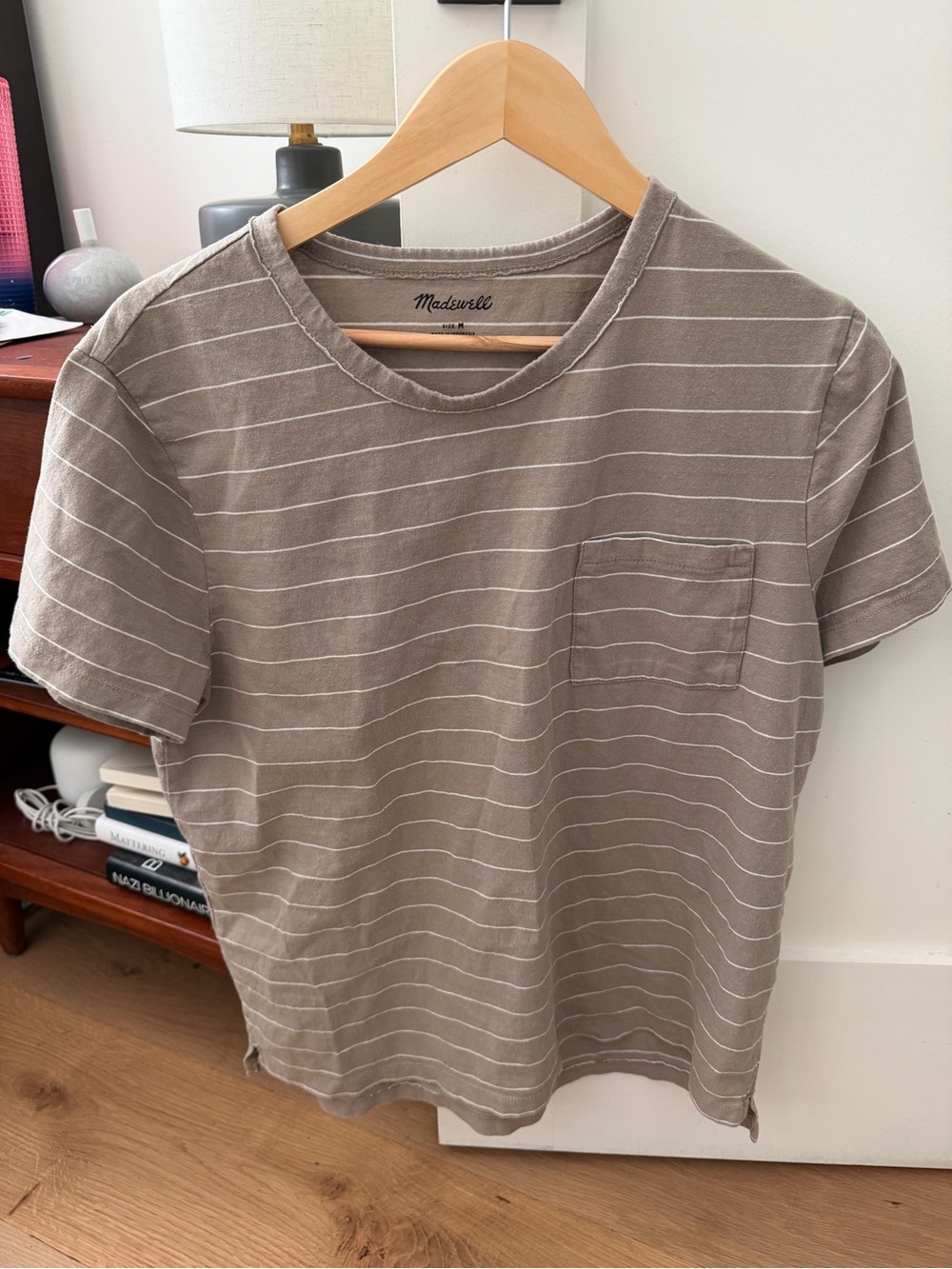 Madewell Men’s Taupe Striped Pocket Tee